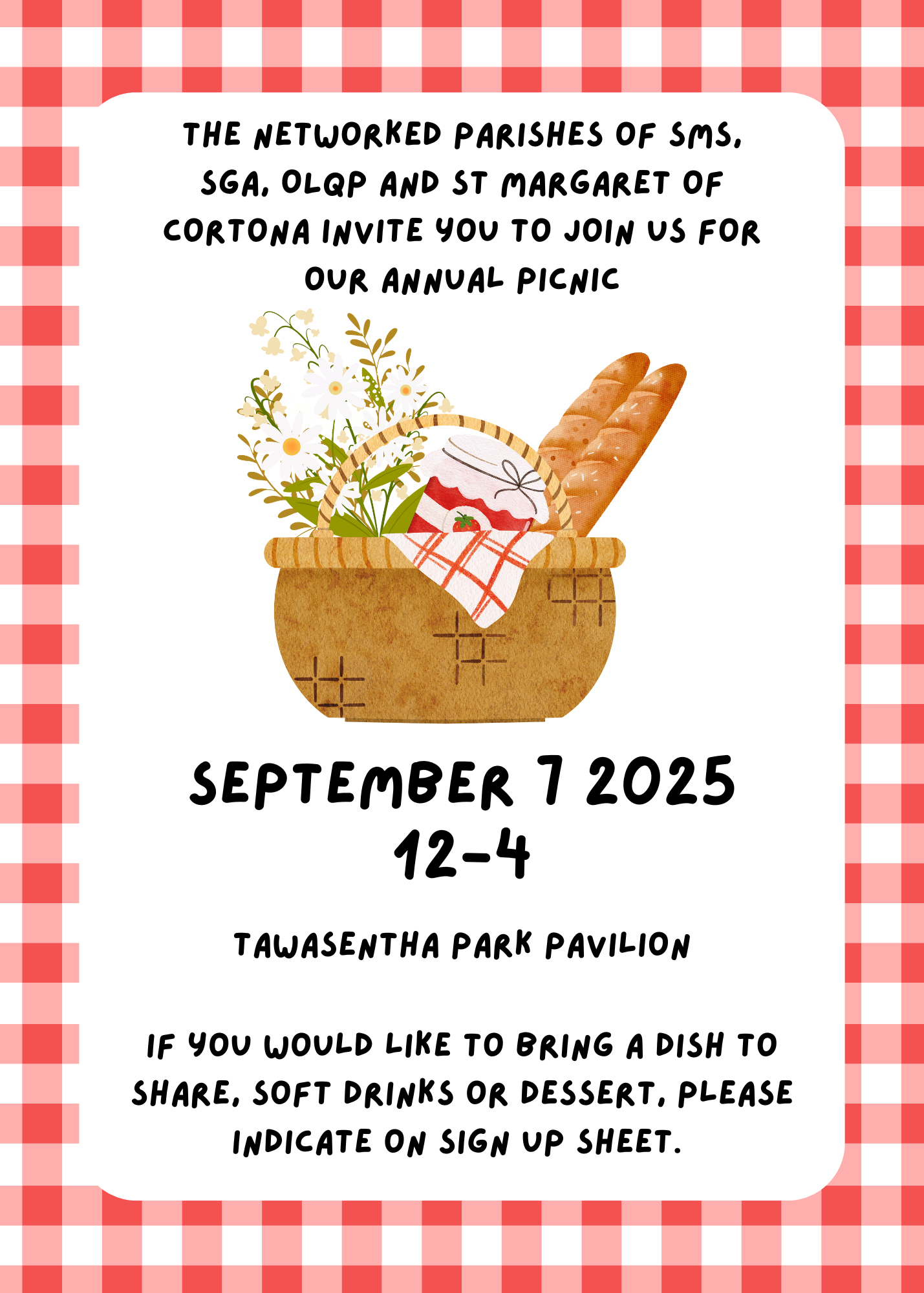 Parish Annual Picnic Flyer 9-7-2025